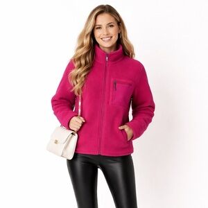 Patagonia Vintage full zip up fleece women’s size 12 pink|magenta Made in USA.